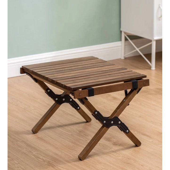 櫸木蛋捲桌【綠色工場】 蛋卷桌 62CM 附提袋 露營桌 摺疊桌 實木桌 舉木桌 露營美學 櫸木/黑胡桃