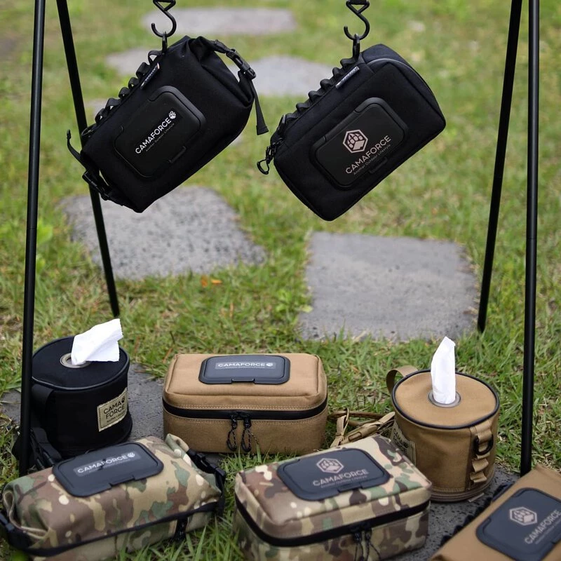 【綠色工場】韓國CAMAFORCE 濕紙巾袋/戰術濕紙巾包/衛生紙袋/懷舊露營裝備/紙巾包/露營配件 野餐 車上掛包