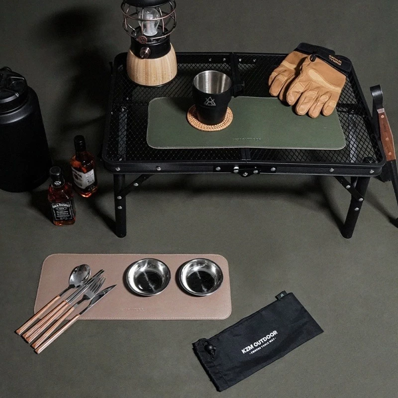 KAZMI KZM 仿皮革迷你餐墊(2入) 【綠色工場】桌墊 餐墊 仿皮革 防劃傷 防水止滑墊 餐桌墊 露營桌墊