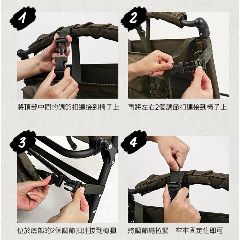 【綠色工場】KAZMI KZM 工業風椅背置物袋 掛物袋 側掛袋 軍風置物袋 軍綠/黑色