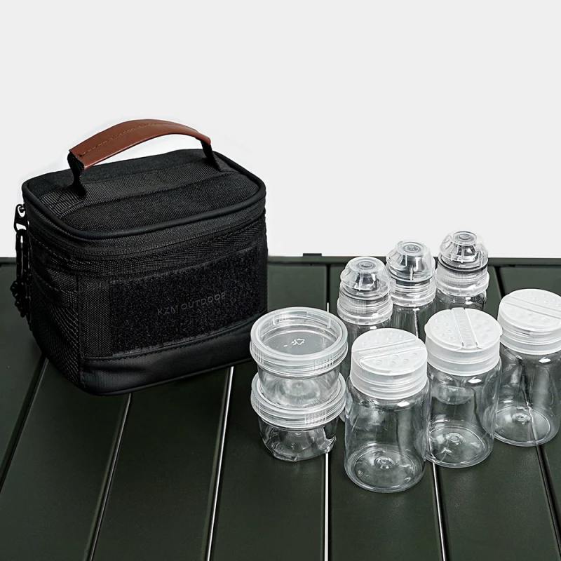 KAZMI KZM 工業風調味罐組含收納袋【綠色工場】調味罐收納袋 酌料罐 調味料組 置物袋 收納袋