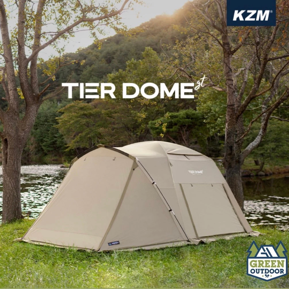 【綠色工場】新帳上市 KAZMI KZM TIER 提爾帳~HOT~沙色 四人帳 戶外帳 簡易帳 多功能帳 露營帳篷