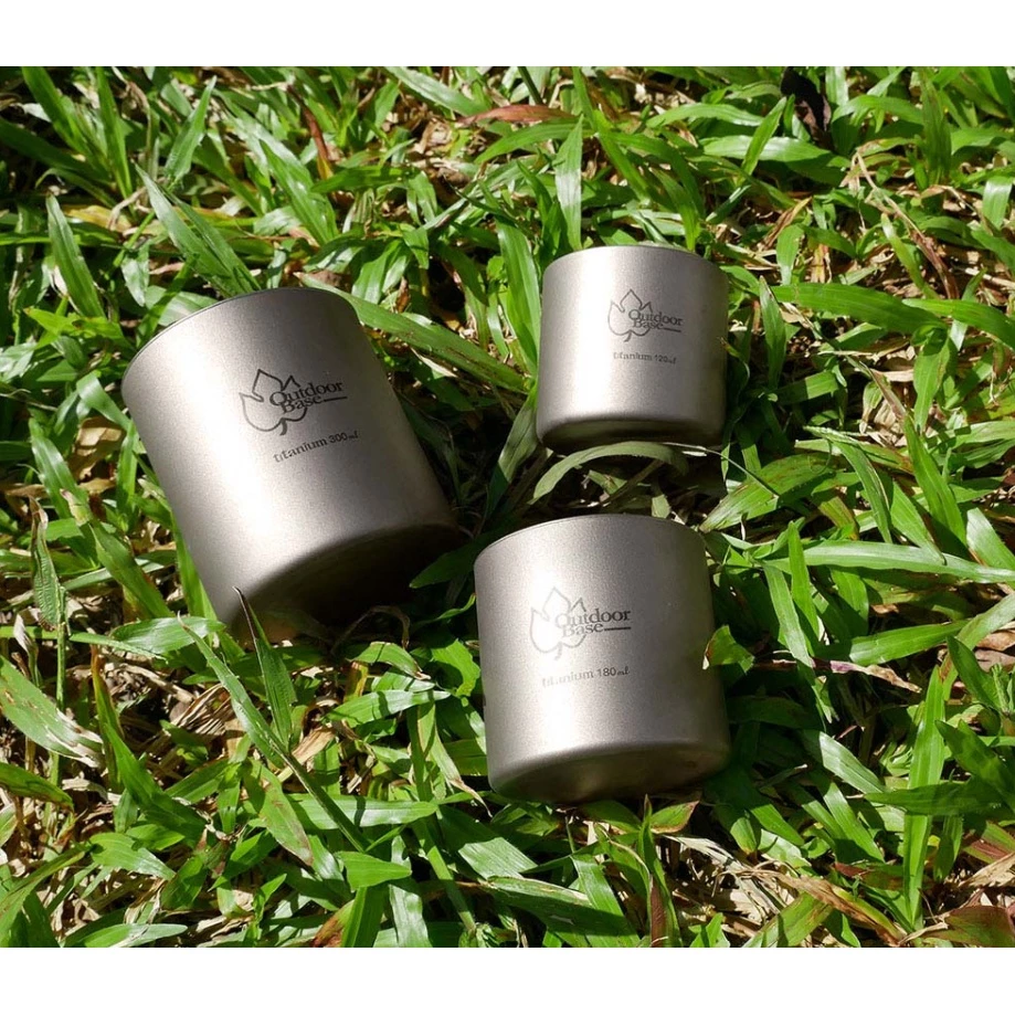 【綠色工場】Outdoorbase 野夫炊煙 ❗三入❗隨行鈦杯套組 鈦杯 馬克杯 水杯 茶杯 鈦金屬 露營杯 野營登山