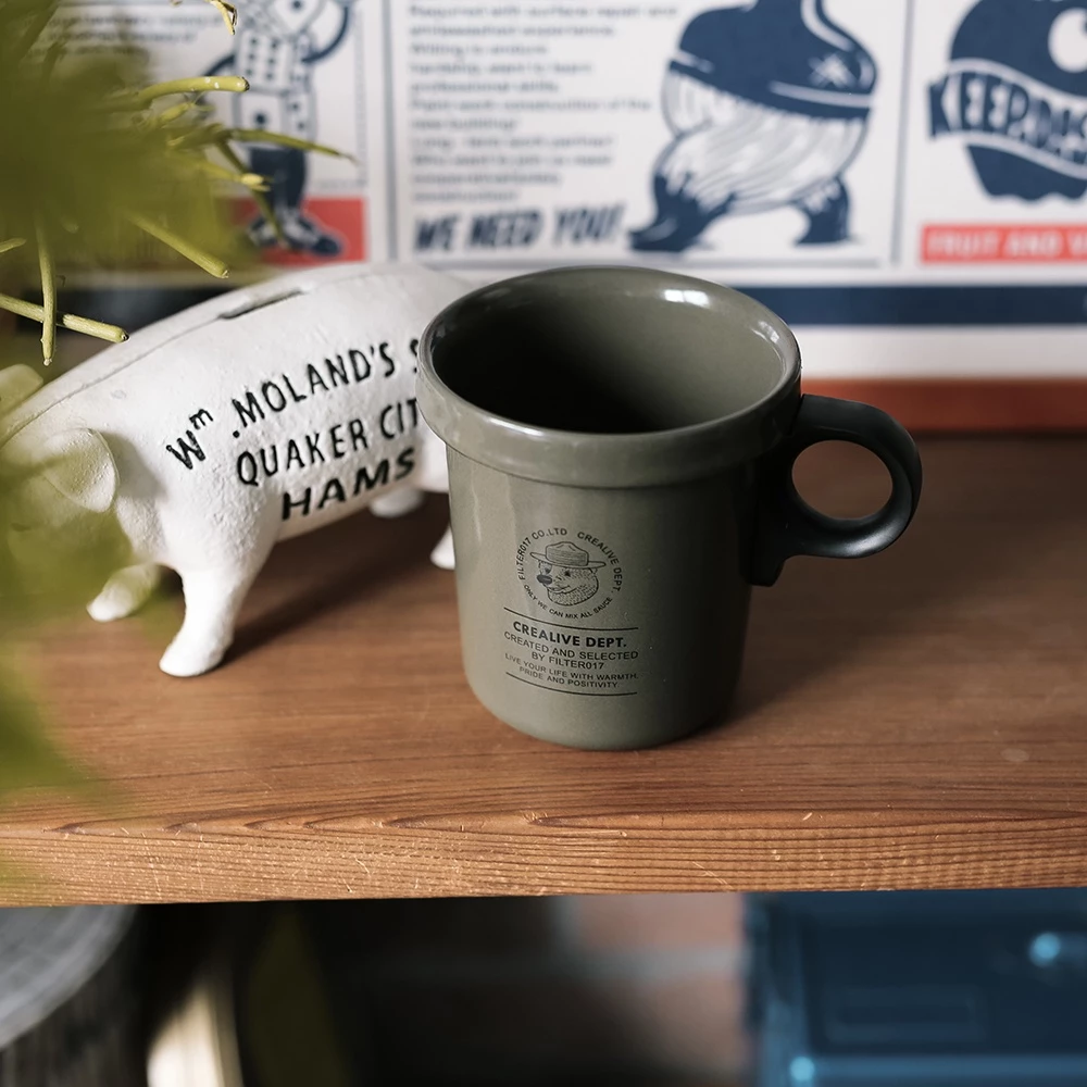 【綠色工場】Filter017 x ovject Enamel Hook Mug 聯名搪瓷琺瑯杯 軍風 水杯 馬克杯