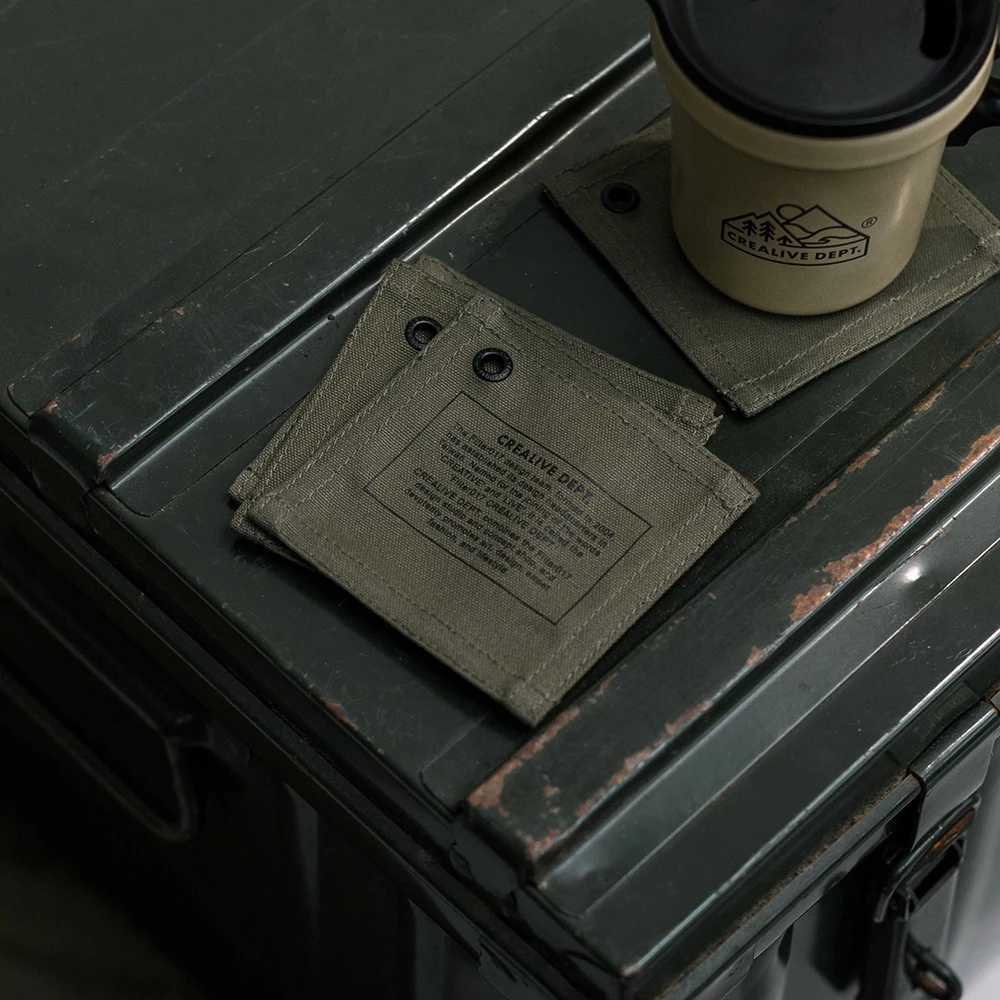 【綠色工場】Filter017 Waxed Canvas Coasters﻿ 上蠟帆布杯墊(4片入)﻿ 軍風 露營 野營