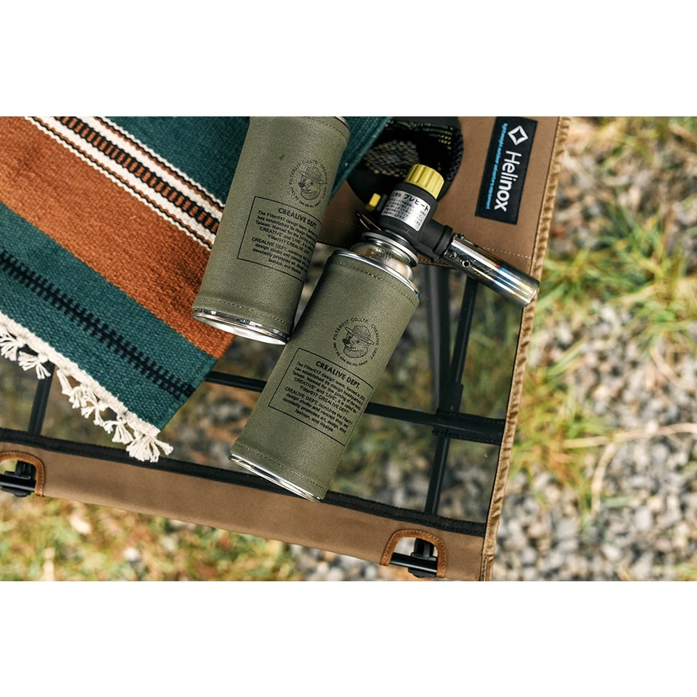 【綠色工場】Filter017 上蠟帆布卡式瓦斯罐套 軍風軍綠 卡式爐 瓦 斯斯爐 高山爐 蜘蛛爐 高功率爐 露營 野營