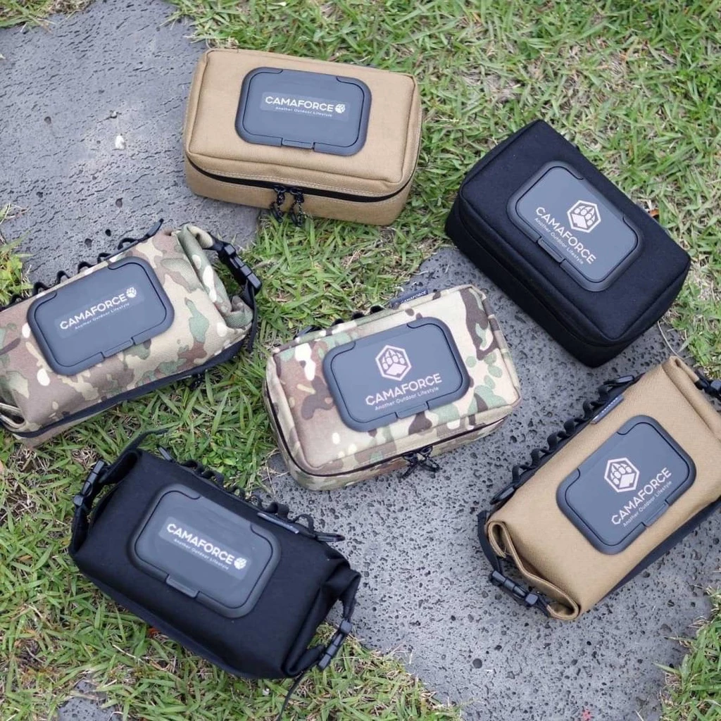 【綠色工場】韓國CAMAFORCE 濕紙巾袋/戰術濕紙巾包/衛生紙袋/懷舊露營裝備/紙巾包/露營配件 野餐 車上掛包