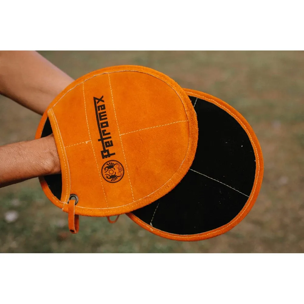 【綠色工場】Petromax 圓形皮革防燙鍋墊 (2入-可套手) 手套 隔熱套 隔熱墊 鍋墊 隔熱手套 皮革手套 露營