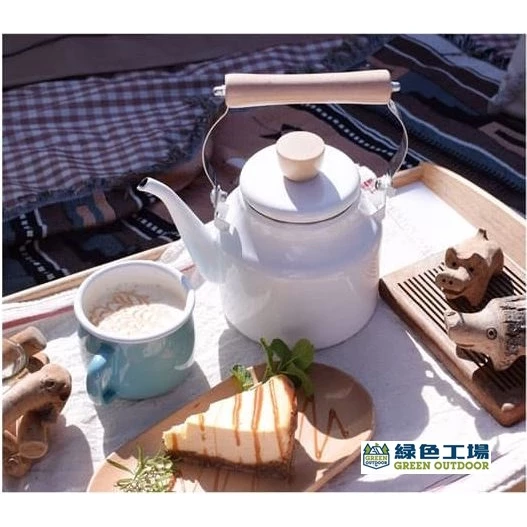 【綠色工場】仙德曼SADOMAIN 琺瑯煮水壺 1.5L ~ 露營用具 琺瑯壺 水壺 茶壺 煮水壺 琺瑯器具 餐具
