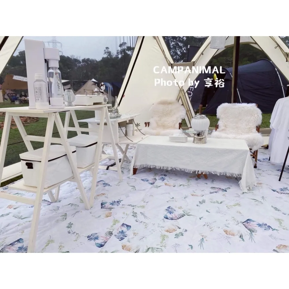【綠色工場】新色 Campanimal x 品貼聯名 莫蘭迪清新花草地墊 野餐墊 防潮地布 防水墊 帳篷內墊 內地墊