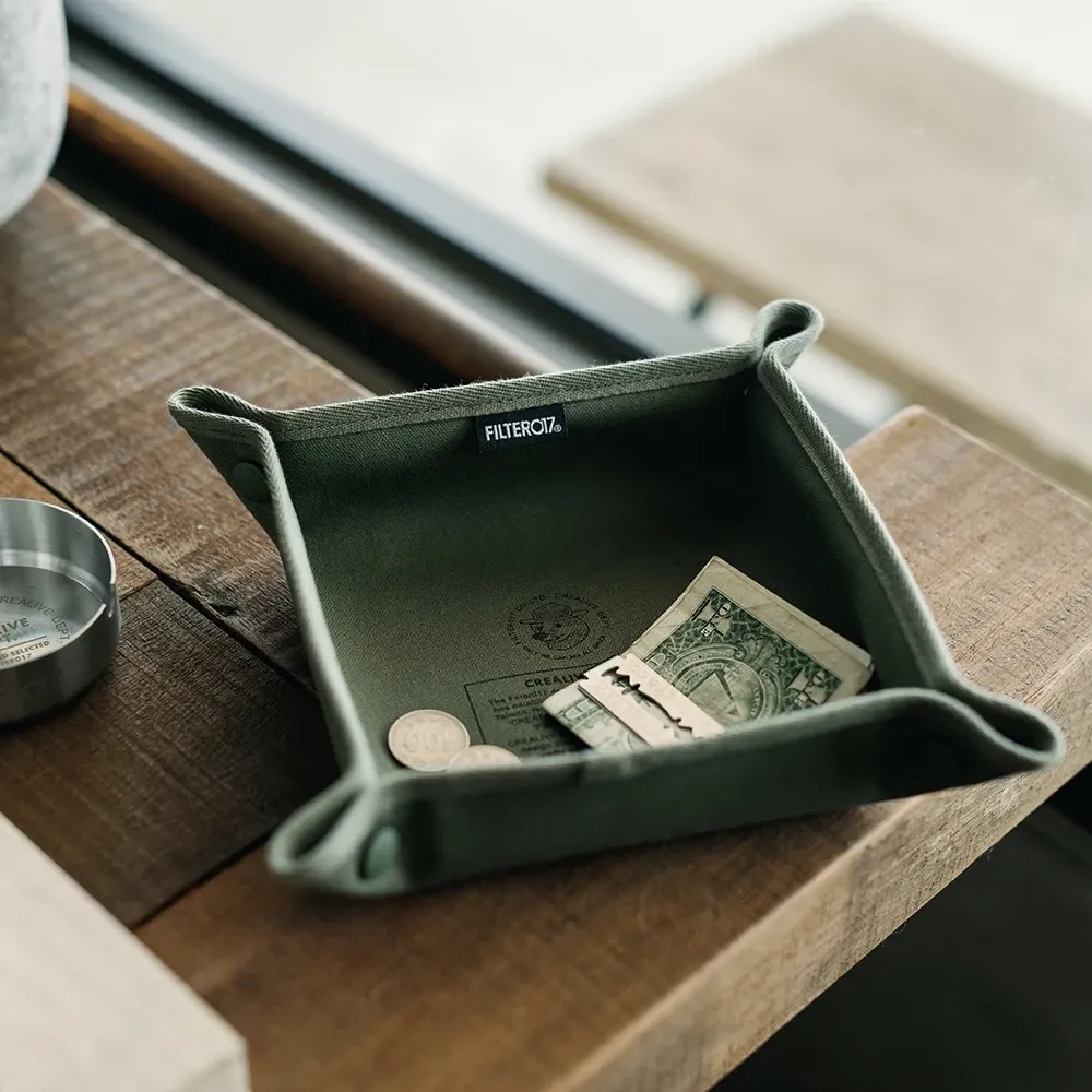 【綠色工場】Filter017 米斯獾上蠟帆布旅行托盤 軍風軍綠 小收納盒 置物盒 露營美學 野營 登山