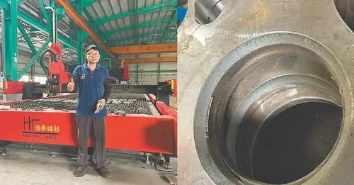瀚泰引進萬瓦級雷射斜口切割機