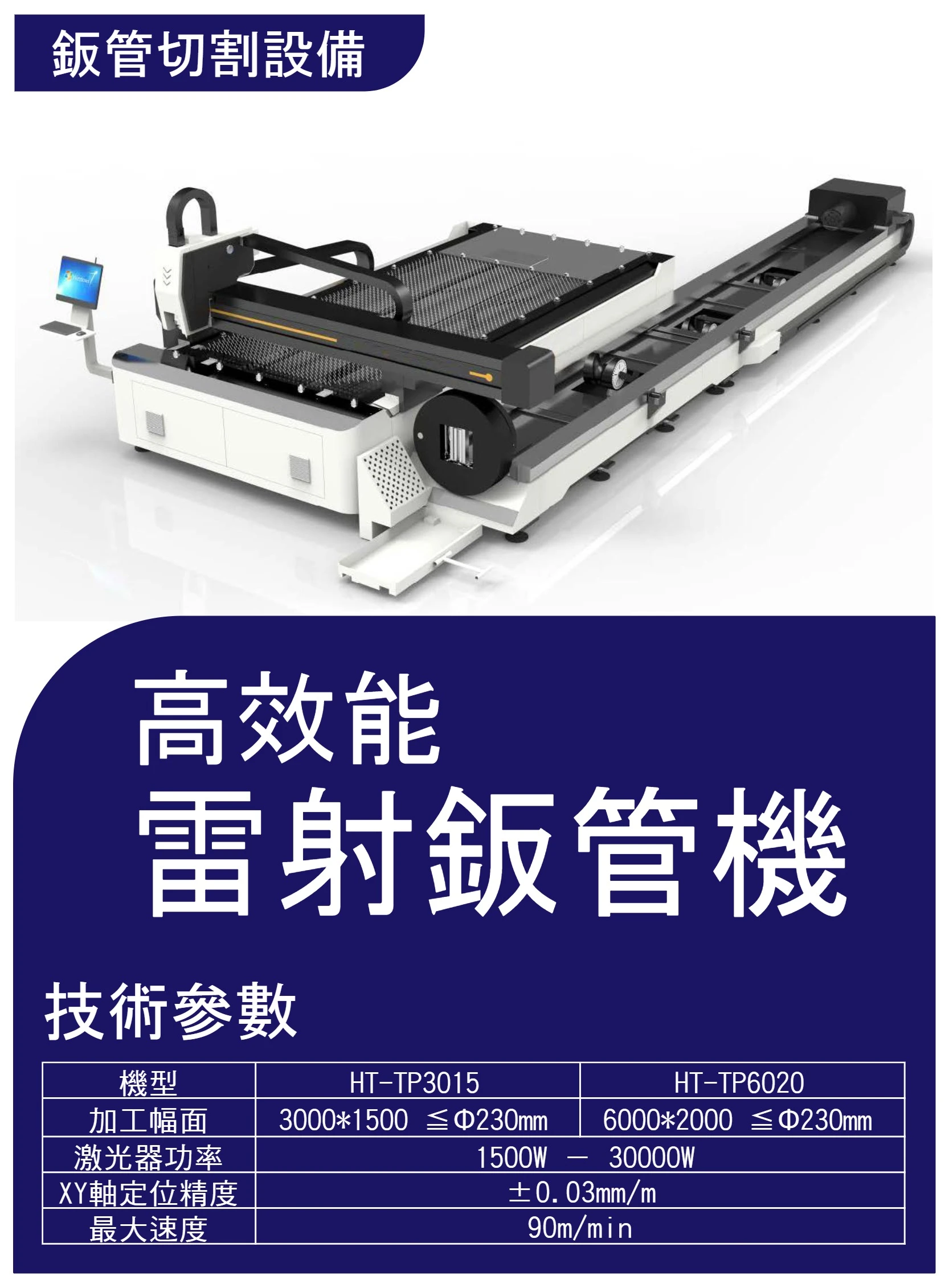 高效能雷射鈑管機