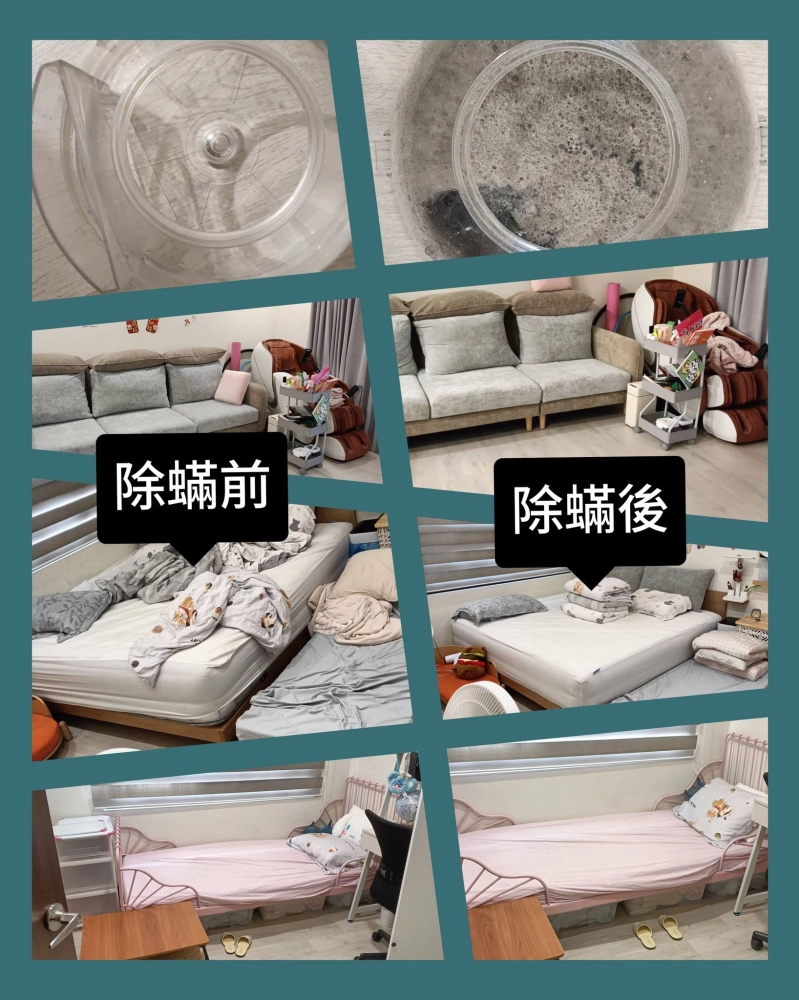 感謝橋頭區王先生的預約 做了2個房間1客廳除塵蟎服務