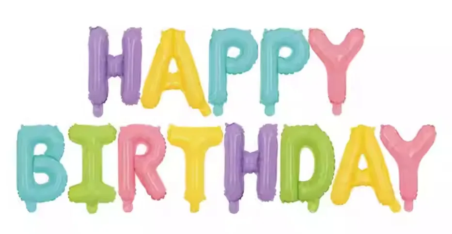  16吋 糖果七彩生日快樂字母氣球