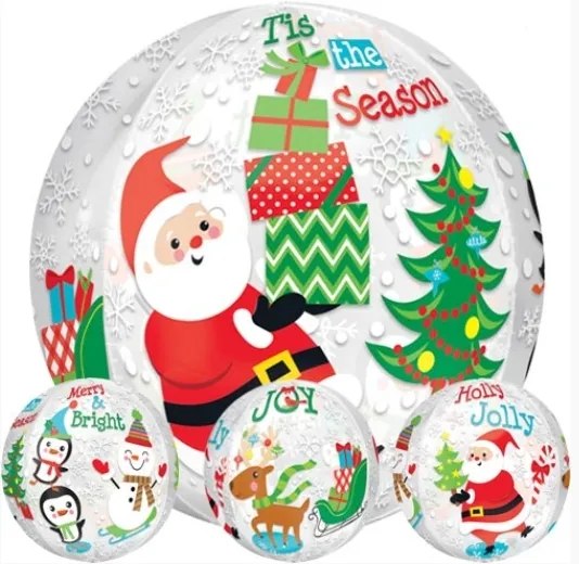 18吋立體圓球 聖誕快樂（四種圖案）