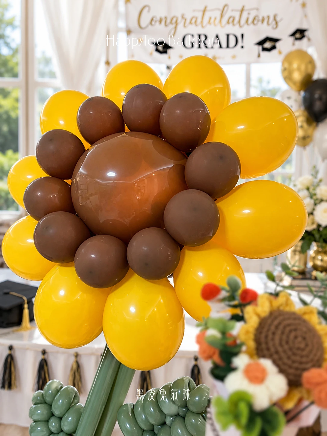 陽光畢業花禮系列｜大向日葵氣球花 Sunshine Grad Collection｜Giant Sunflower Balloon Bouquet
