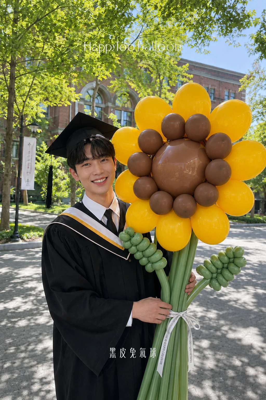 陽光畢業花禮系列｜大向日葵氣球花 Sunshine Grad Collection｜Giant Sunflower Balloon Bouquet