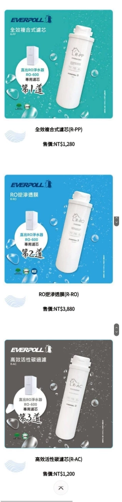 淨水器濾心資訊