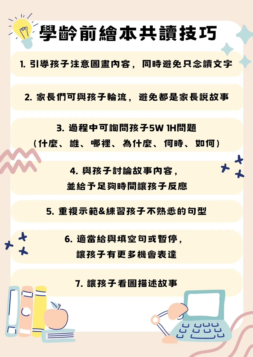 學齡前繪本共讀技巧