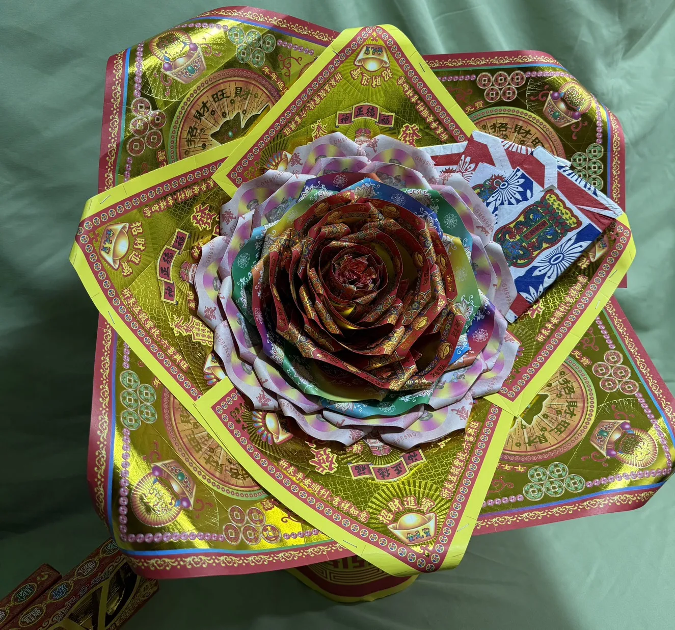 神明花｜立體金紙供奉花款