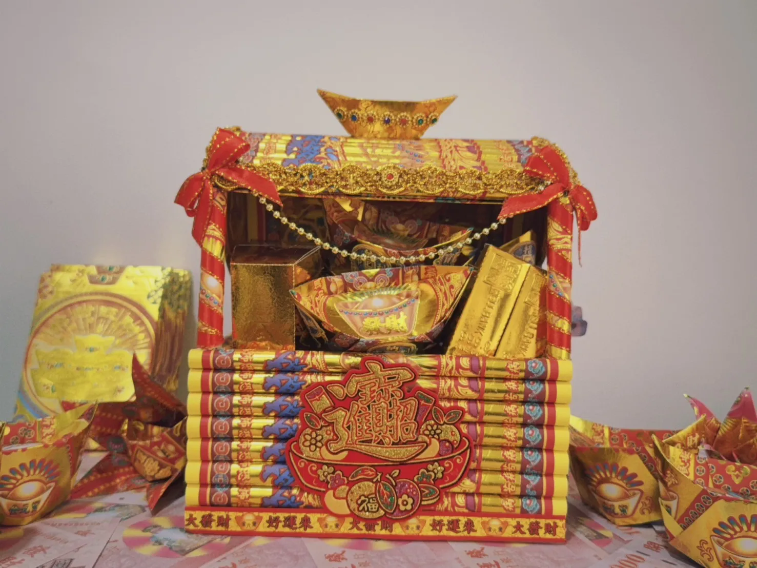 高級立體提籃金紙｜財庫滿載款