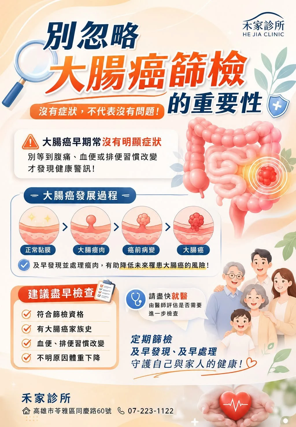 別忽略大腸癌篩檢的重要性!!!