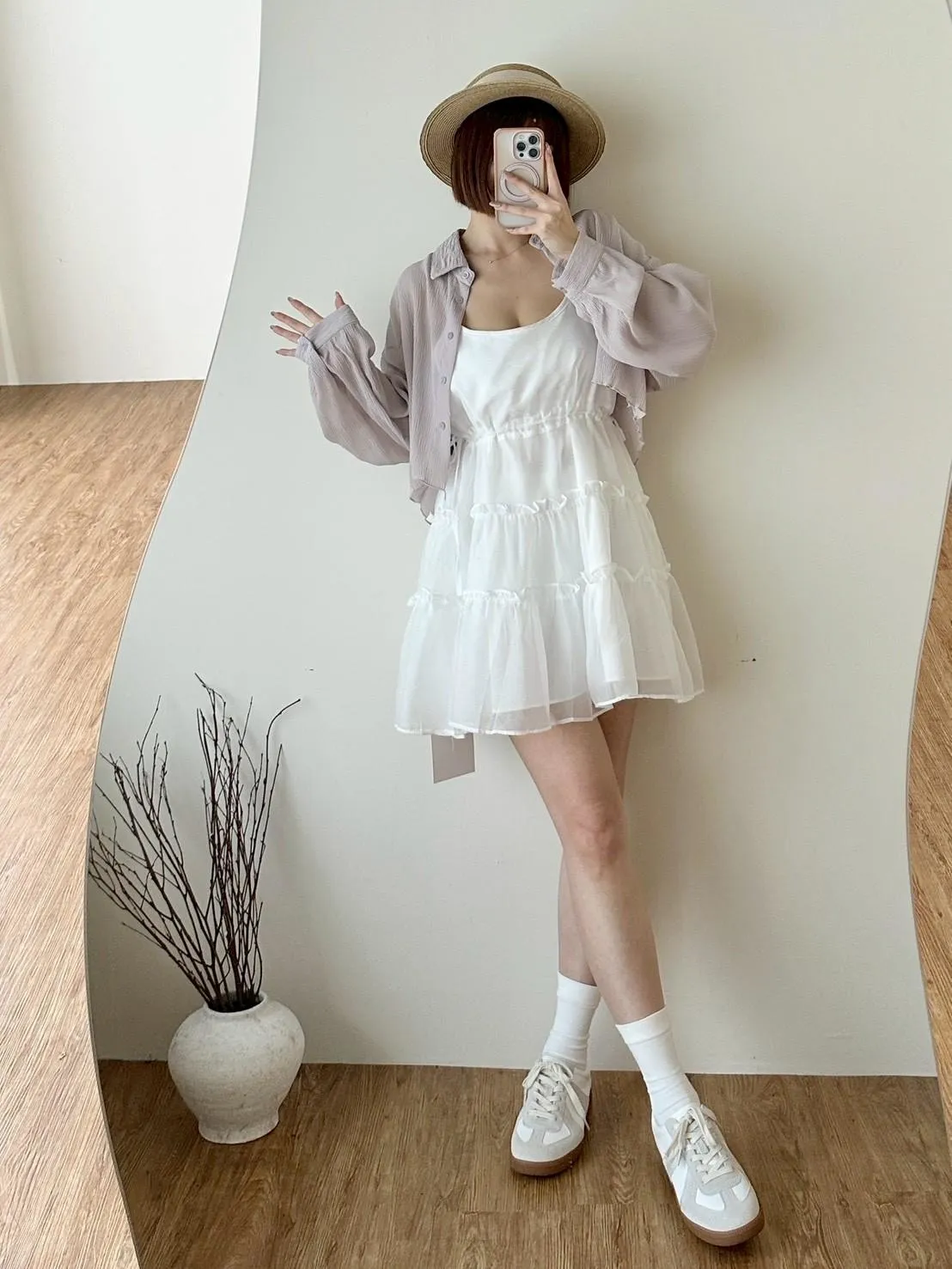 細肩蛋糕短洋裝