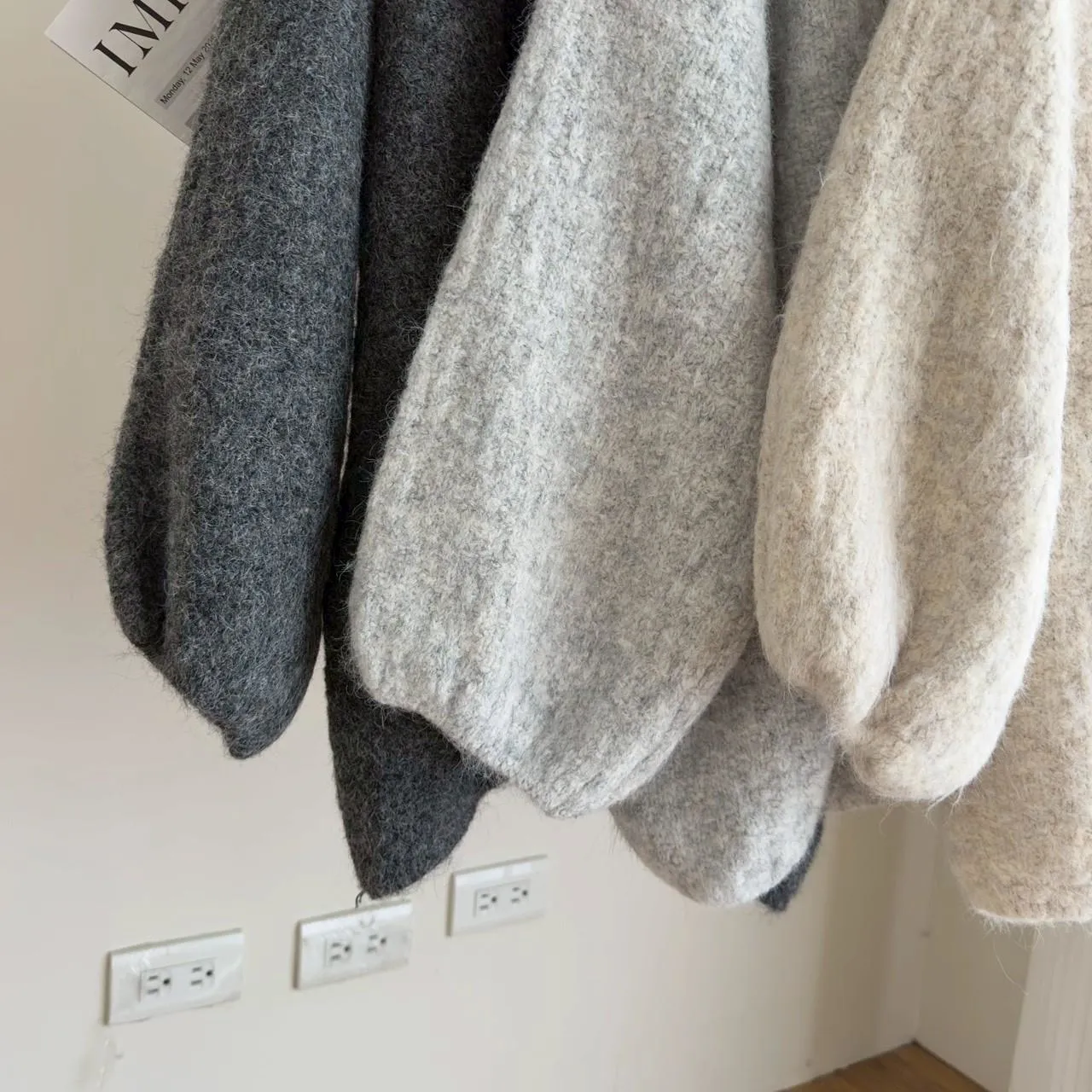 奶糯馬海毛泡袖罩衫外套