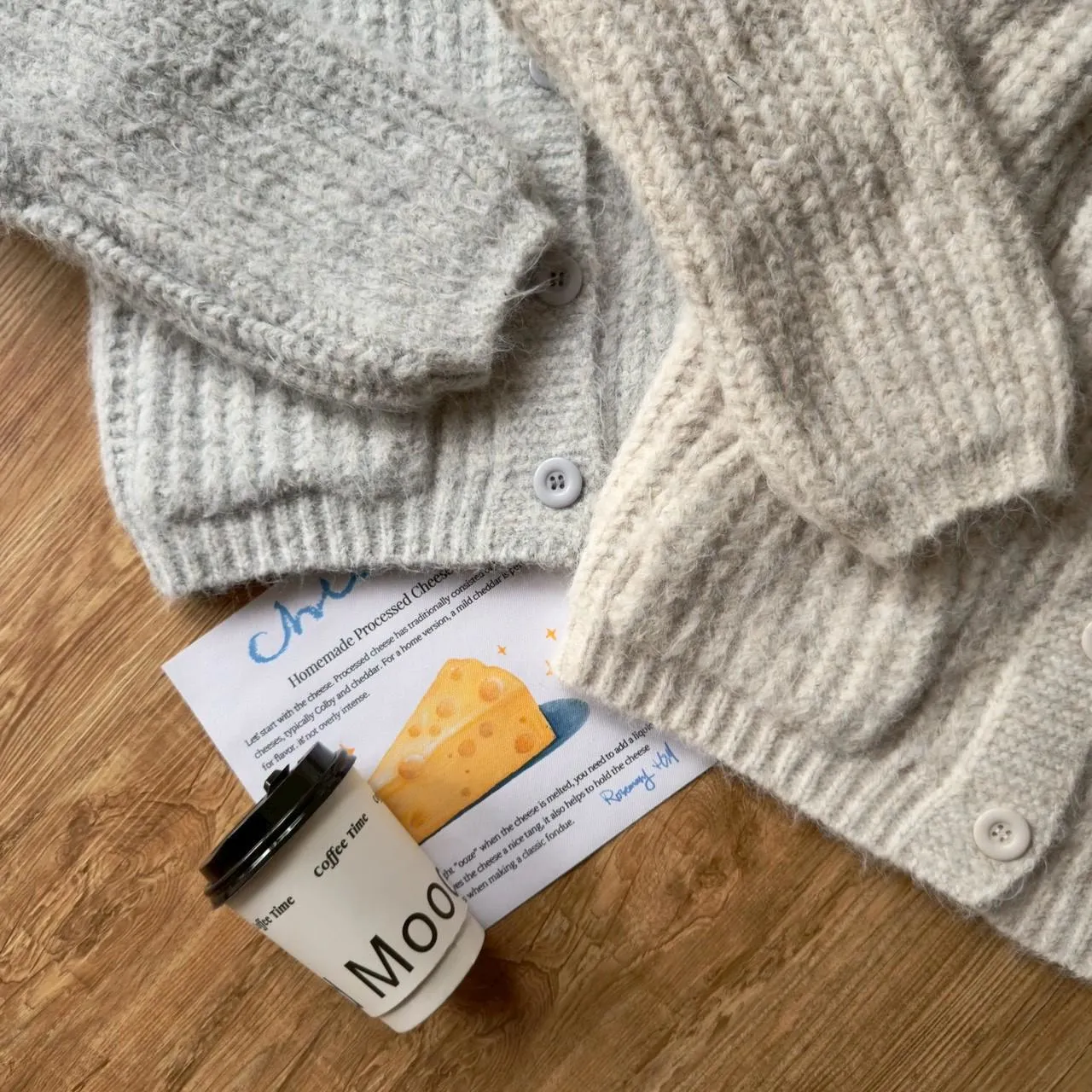 北極絨雙口袋排釦外套