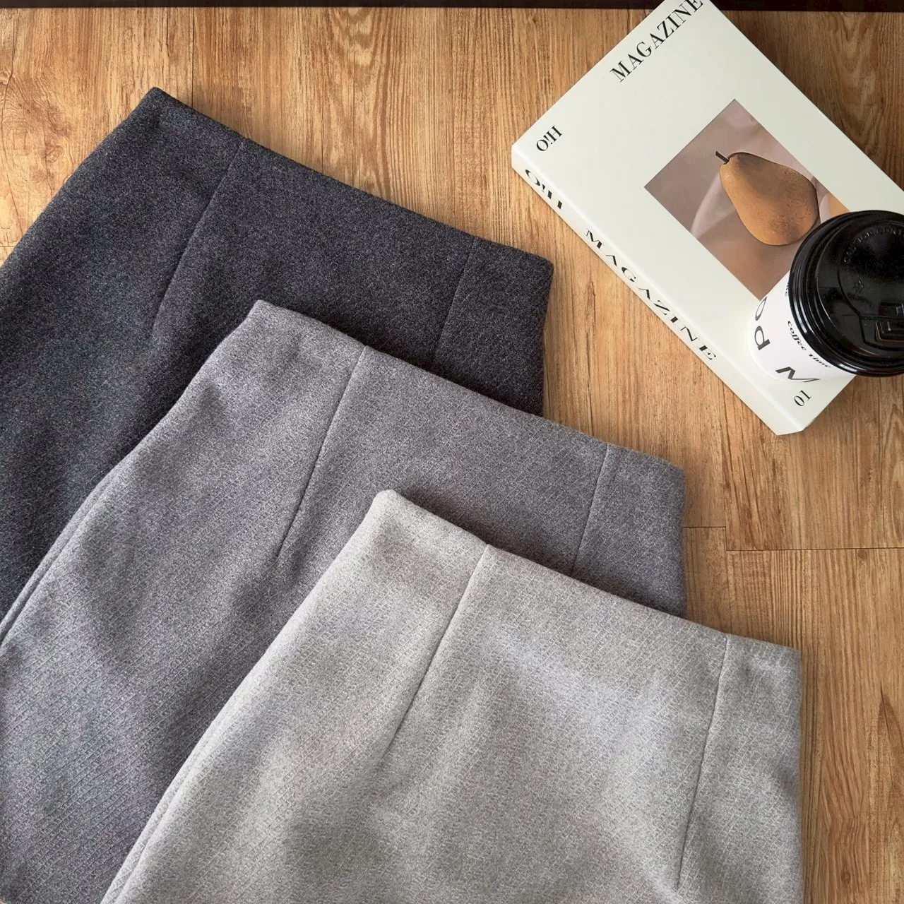 超顯瘦毛呢短褲裙