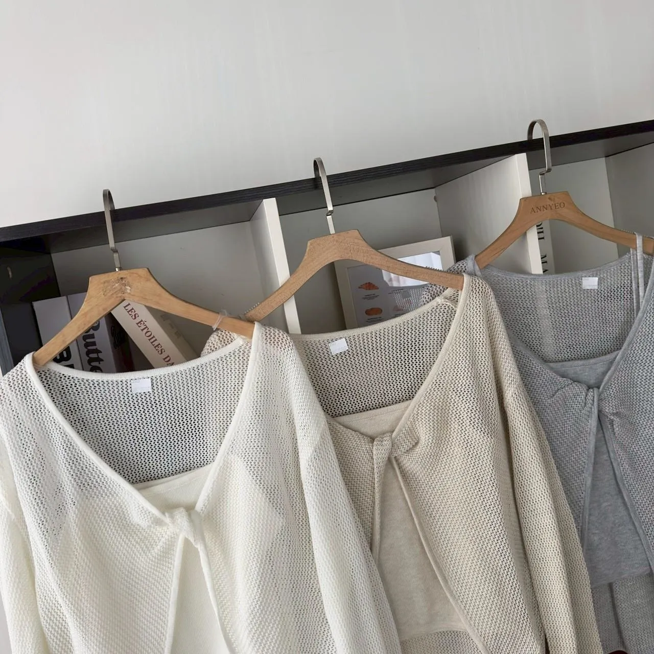 前扭結兩件式針織上衣