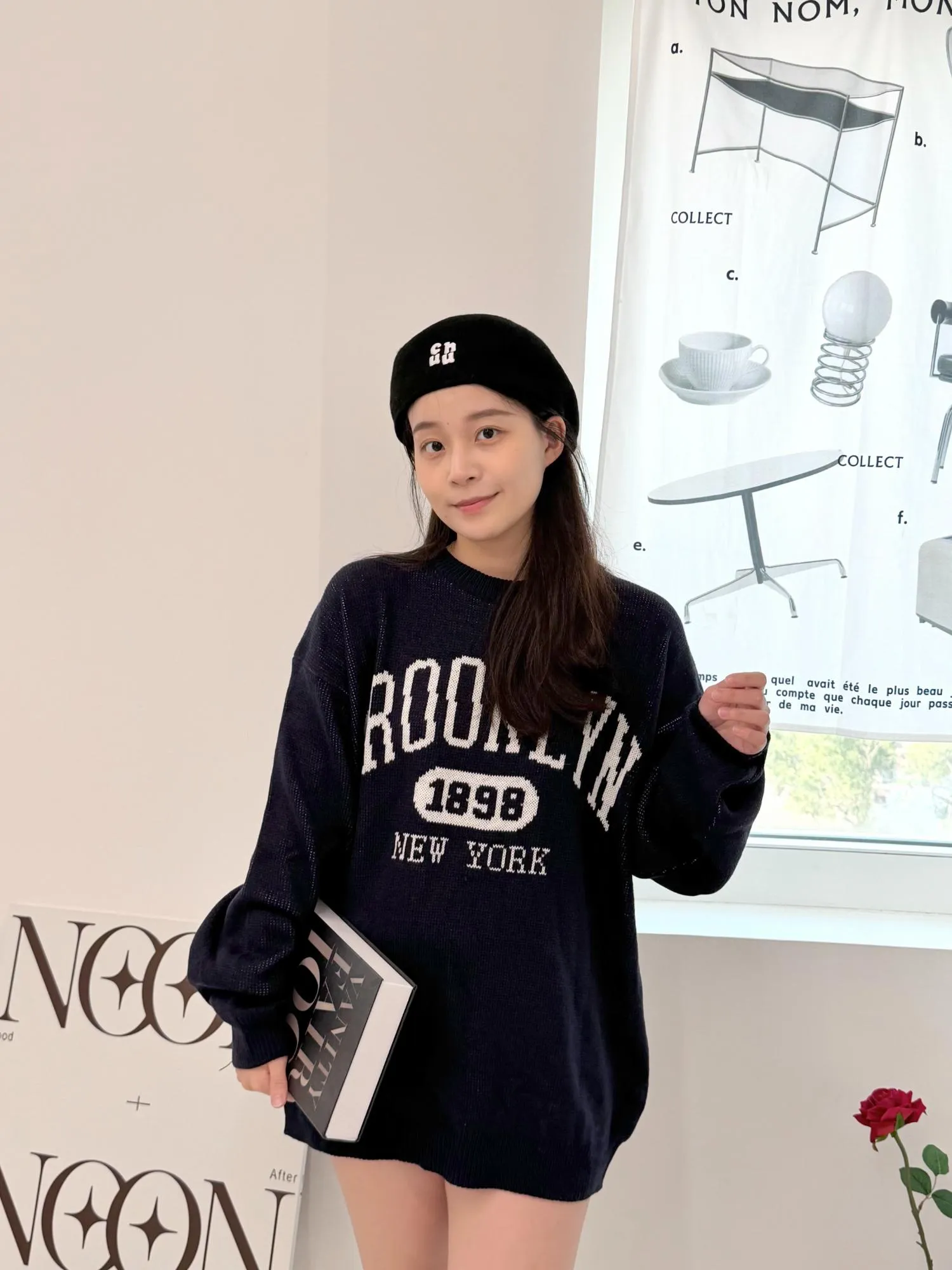 正韓布魯克林針織寬鬆衫