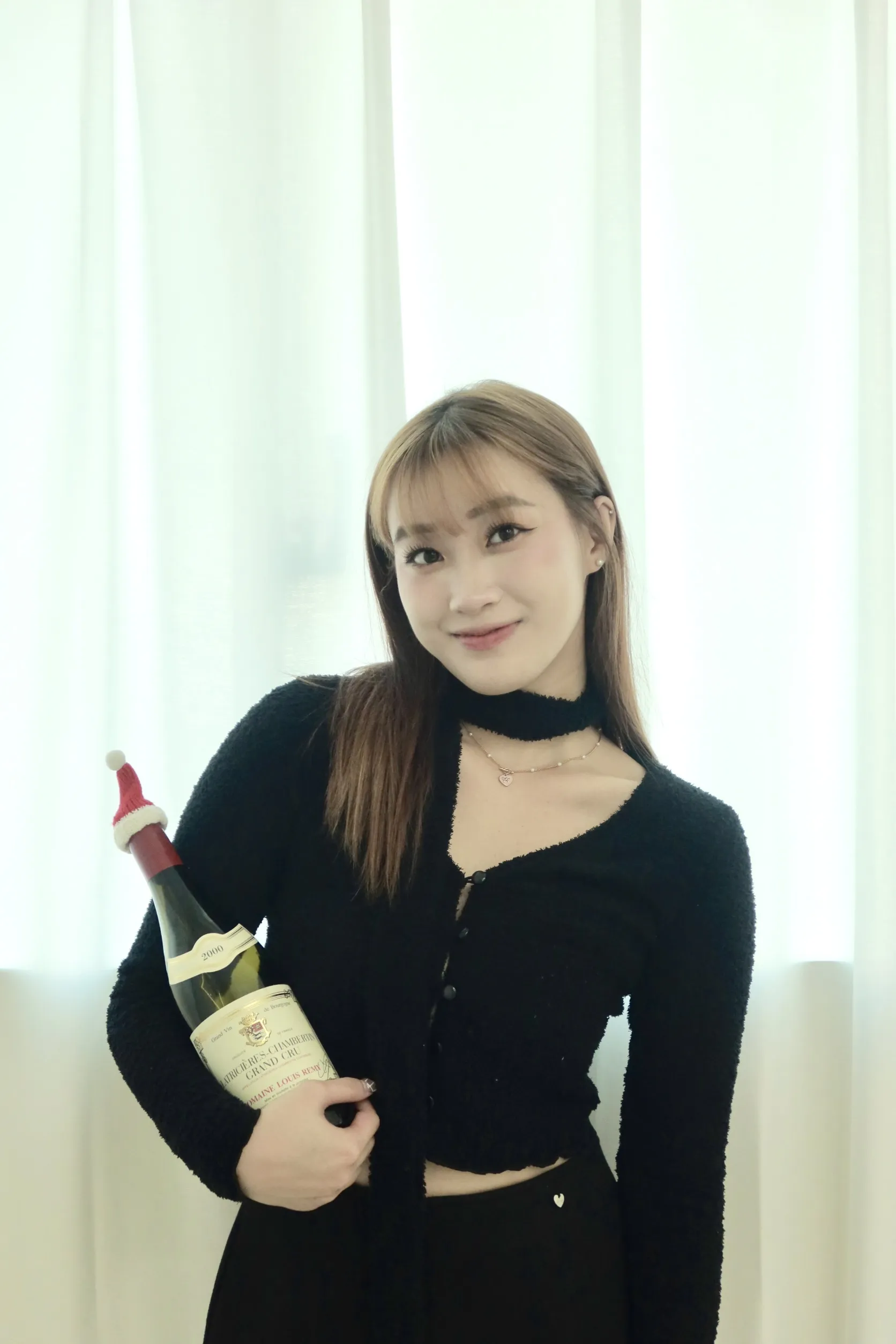 正韓QQ毛圍巾鈕扣套裝