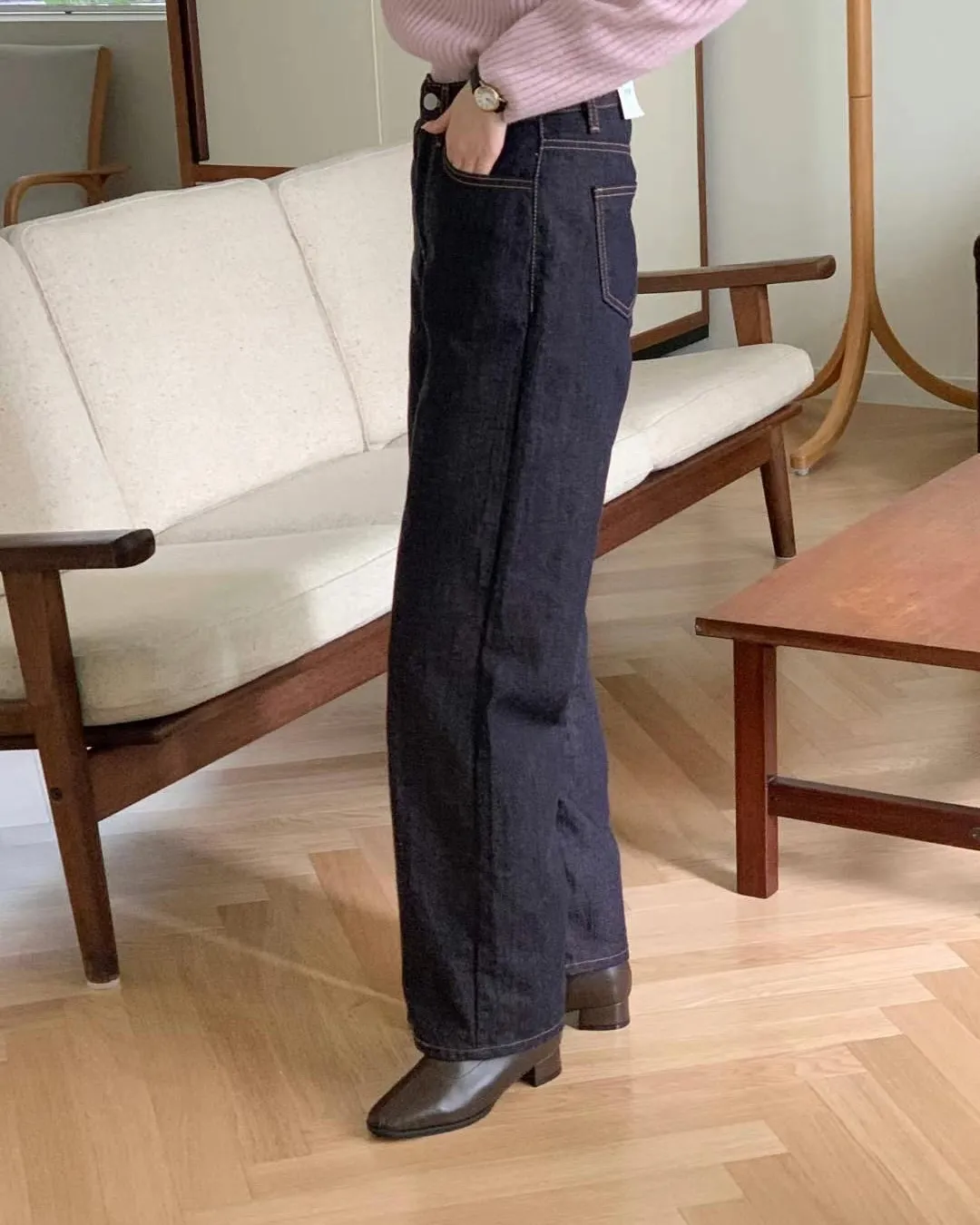 正韓-復古直筒造型牛仔褲 SALE大特價！