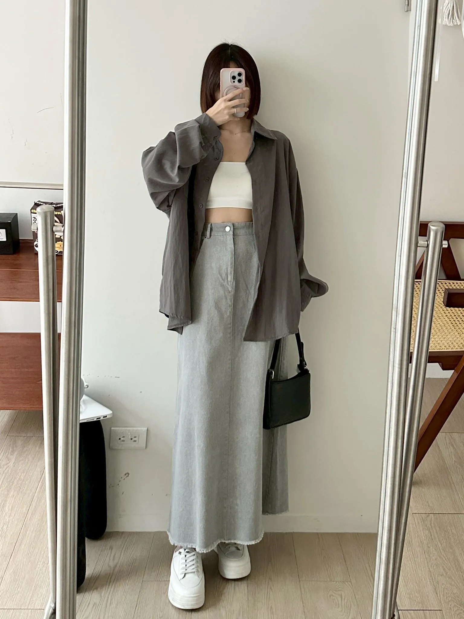 洗水牛仔長裙