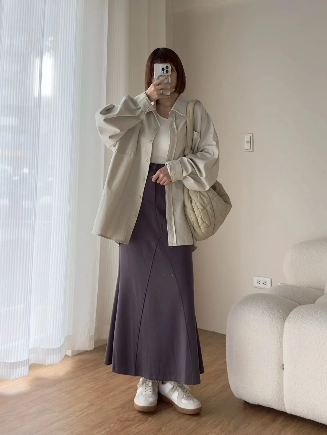 空氣棉後開衩魚尾裙