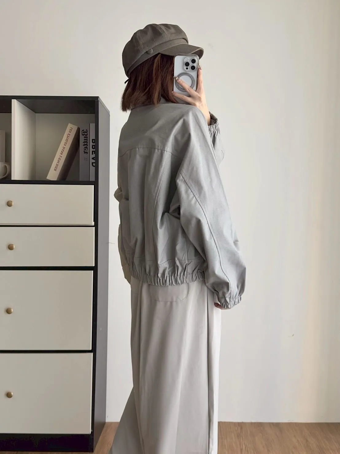 洗水牛仔拉鍊下縮外套