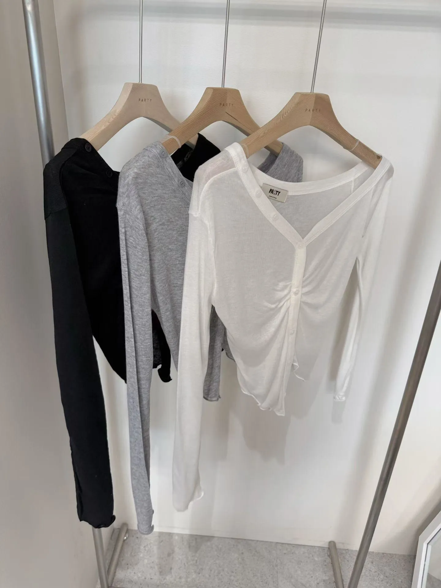 正韓羊毛不對稱披肩開衫