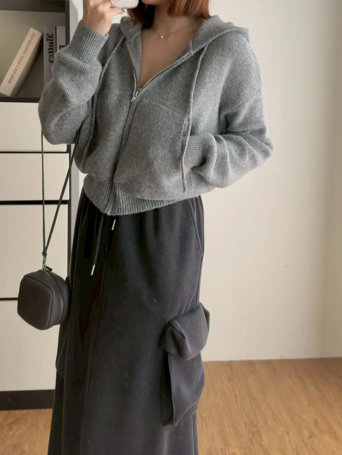 休閒拉鍊連帽毛衣外套