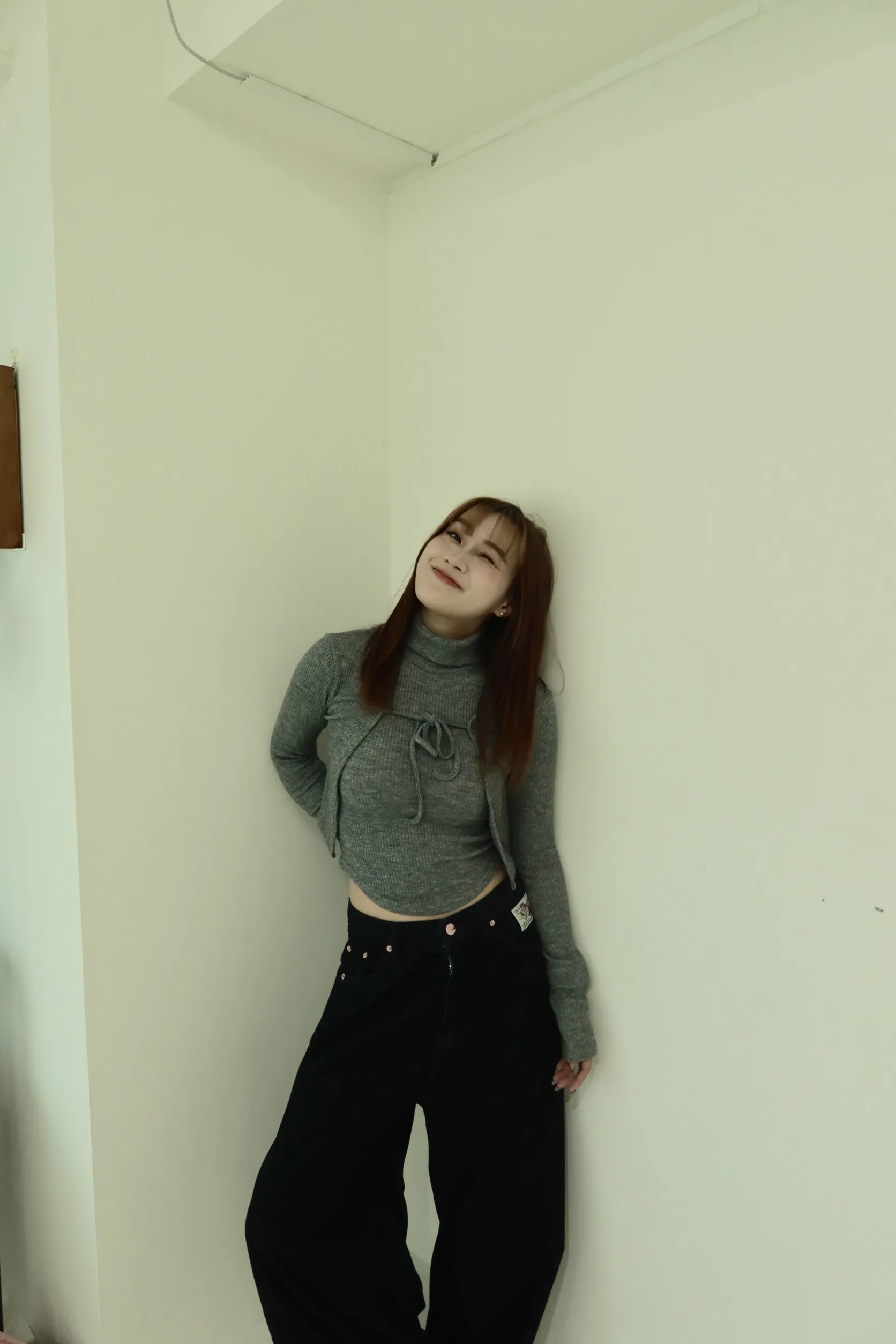 正韓高領開衫套裝