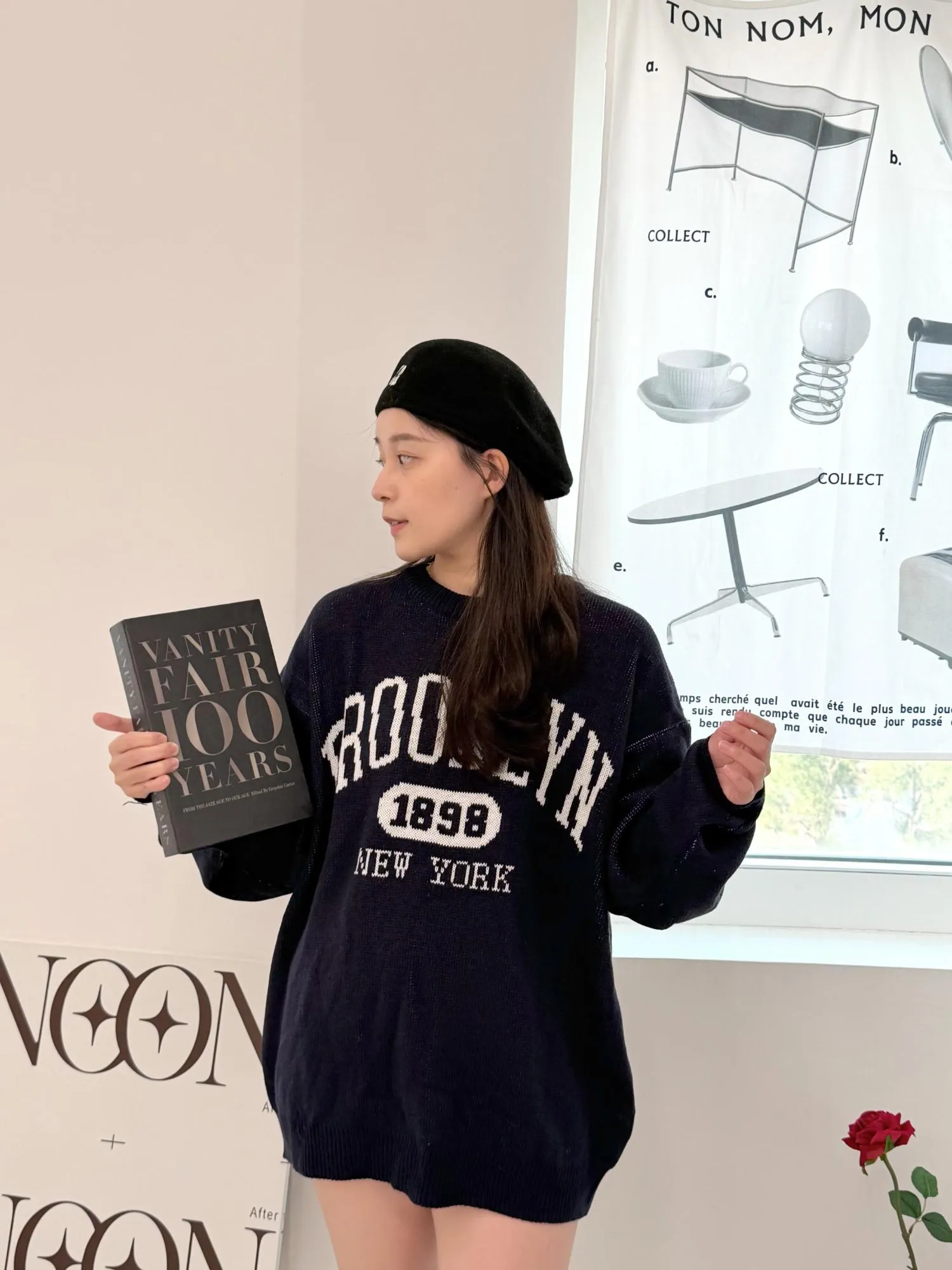 正韓布魯克林針織寬鬆衫