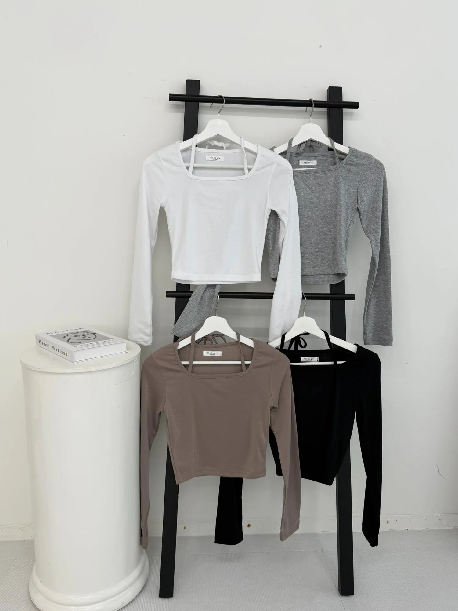 正韓方領帶綁帶T恤