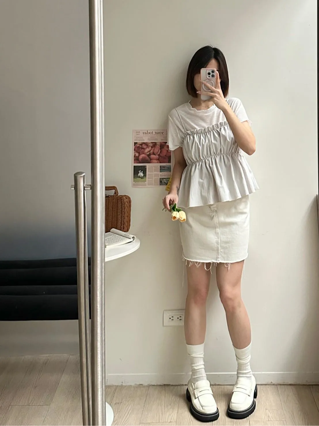 兩件式細肩荷葉背心