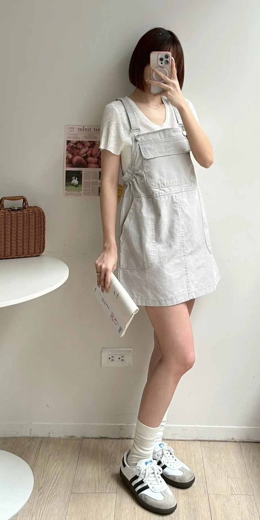 韓系工裝造型吊帶短洋