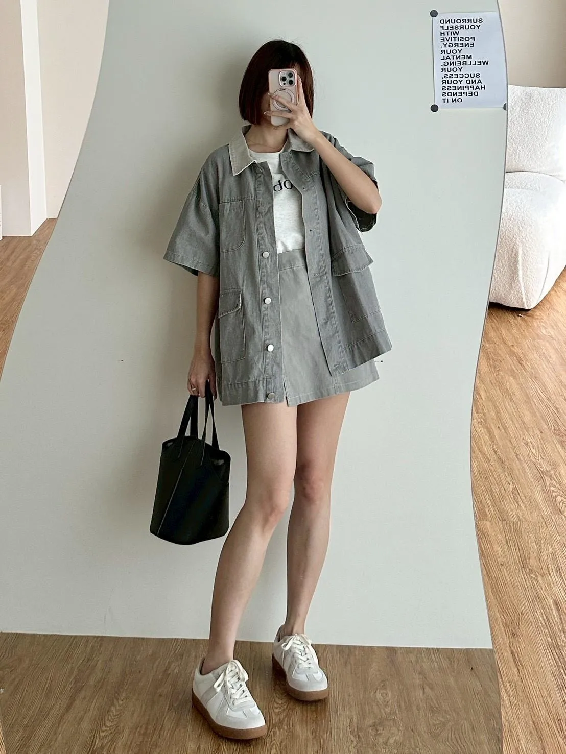 韓系撞色領水洗大版短袖外套