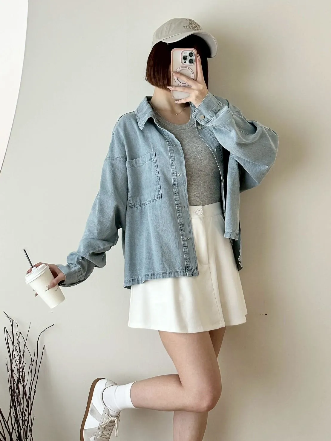 雙口袋牛仔襯衫