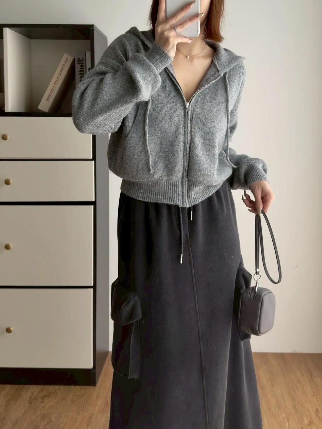 休閒拉鍊連帽毛衣外套