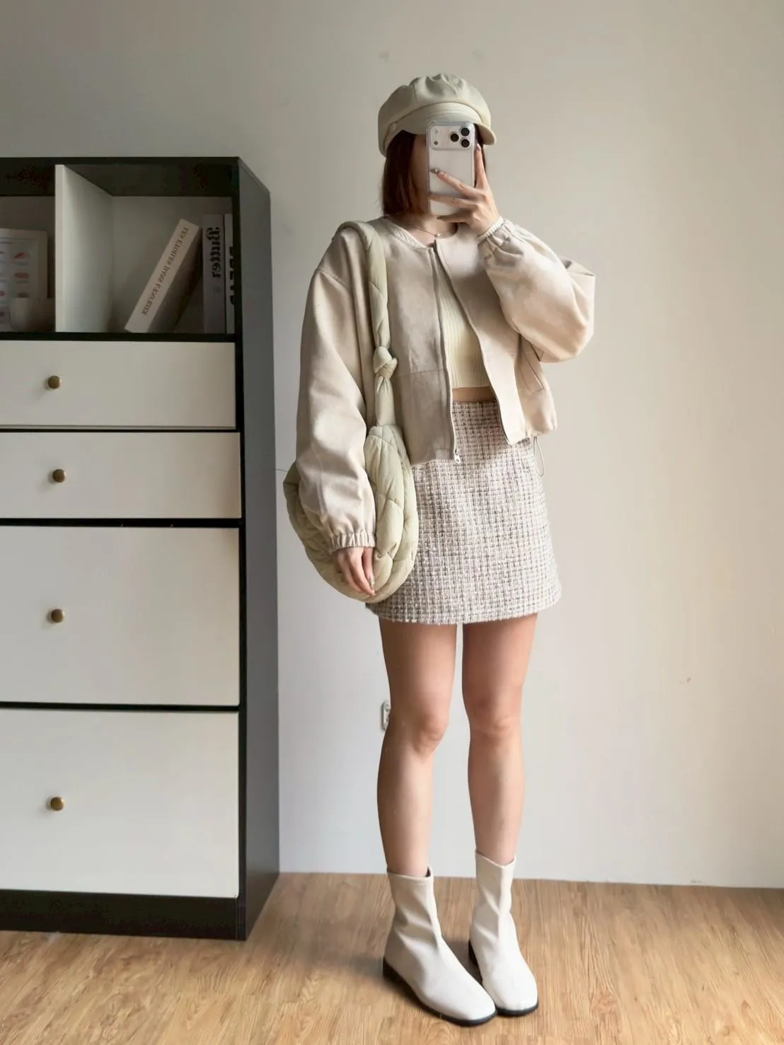 小香風毛呢短裙