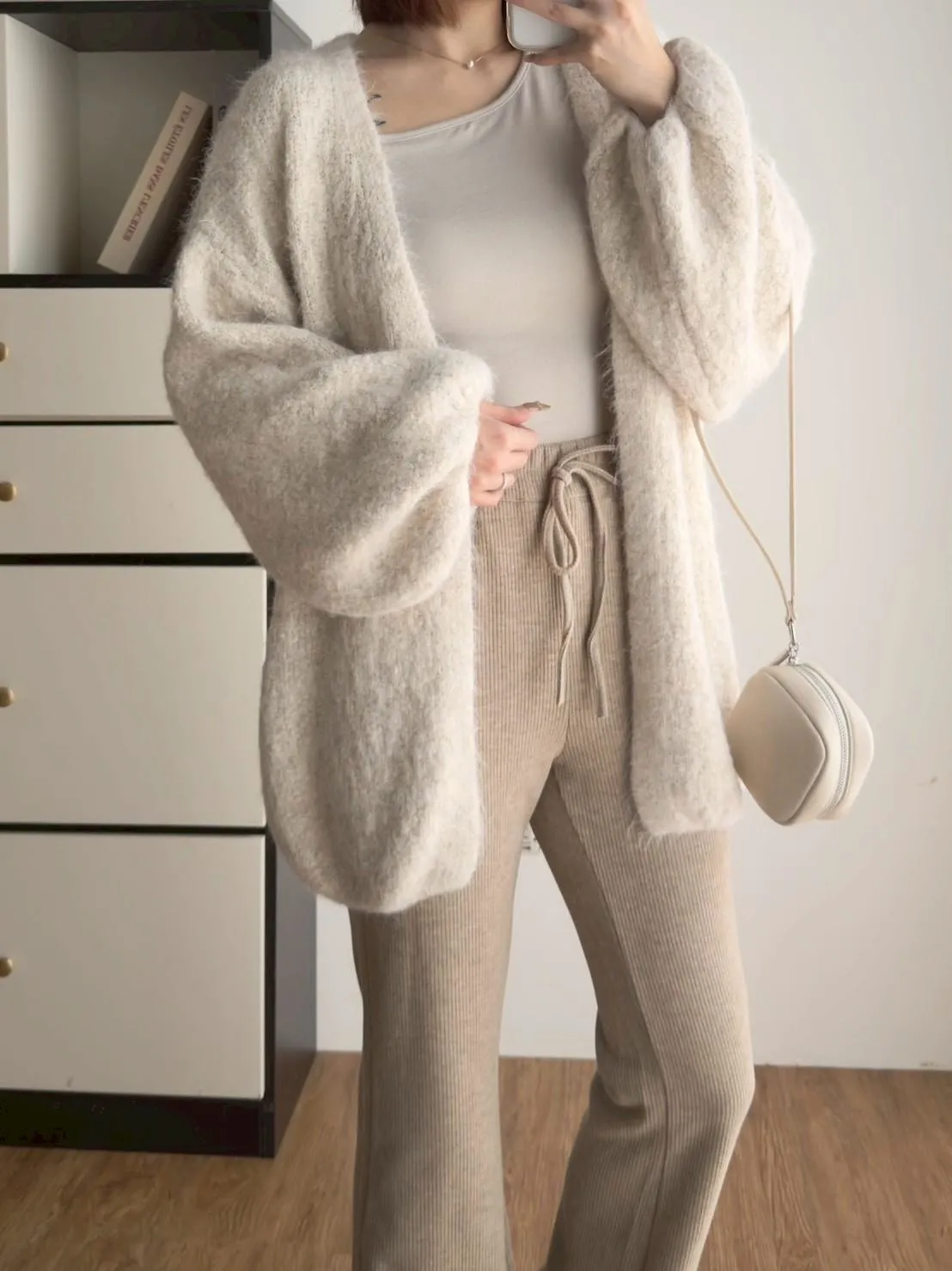 奶糯馬海毛泡袖罩衫外套